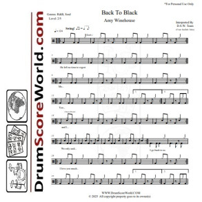Amy Winehouse – Back To Black | Drum Sheet